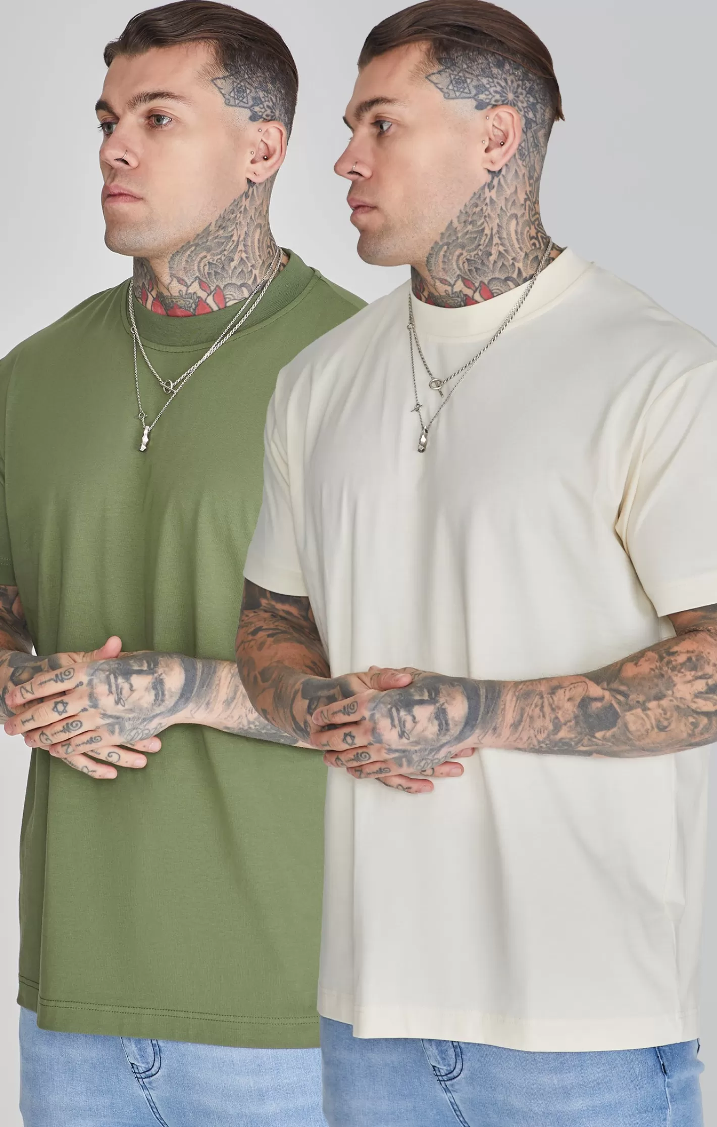 SikSilk T-shirts^Khaki Pack of 2 T-Shirts