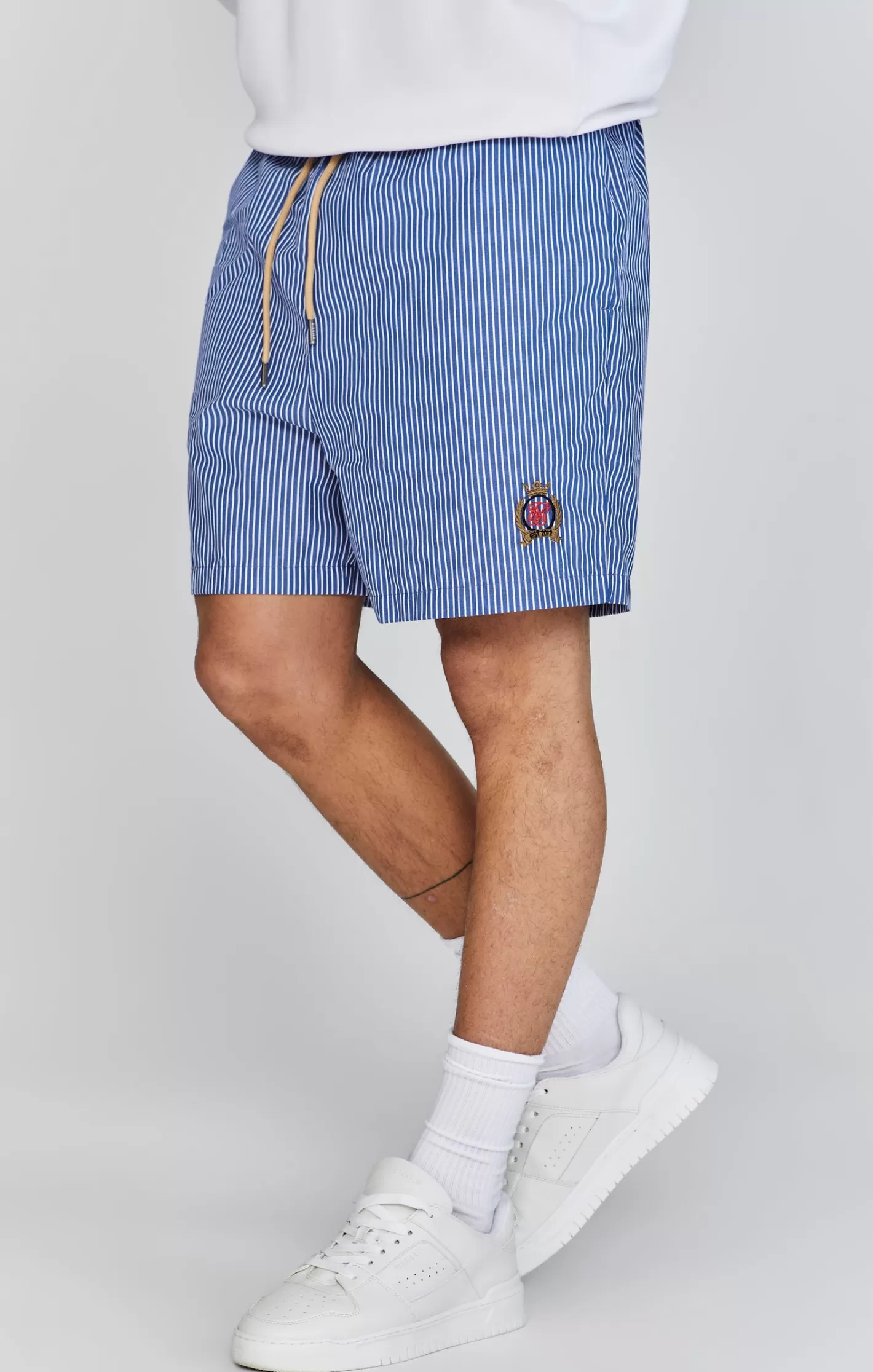 SikSilk Shorts^White Striped Shorts