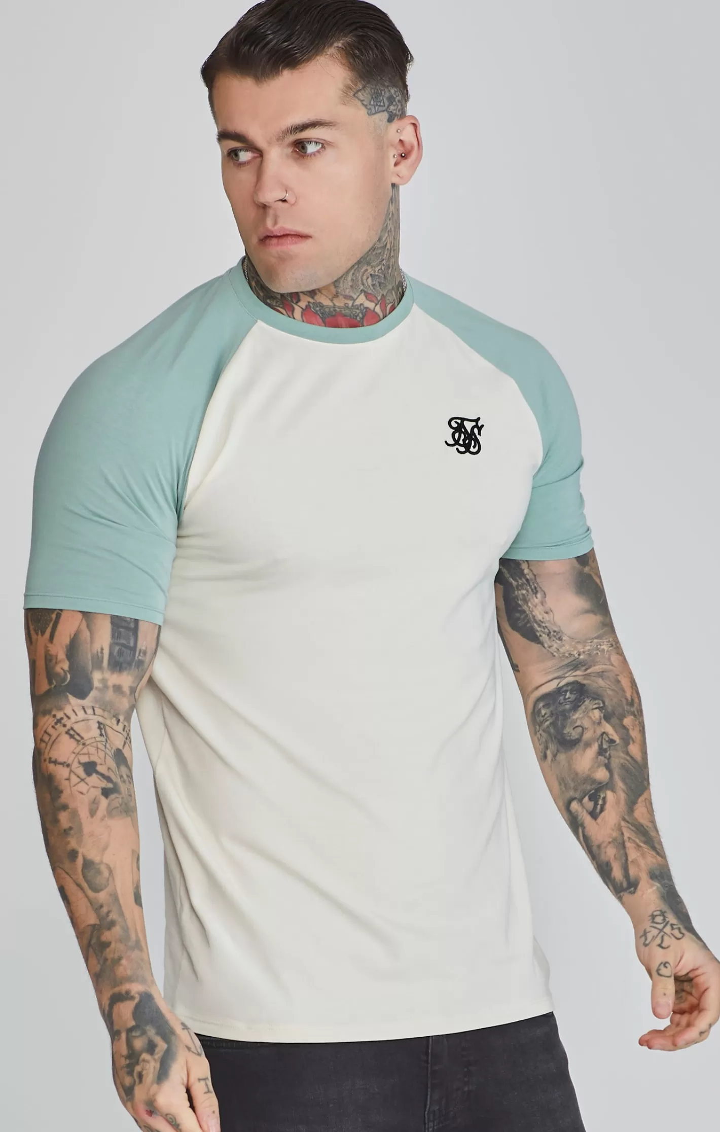 SikSilk T-shirts^Green Raglan T-Shirt
