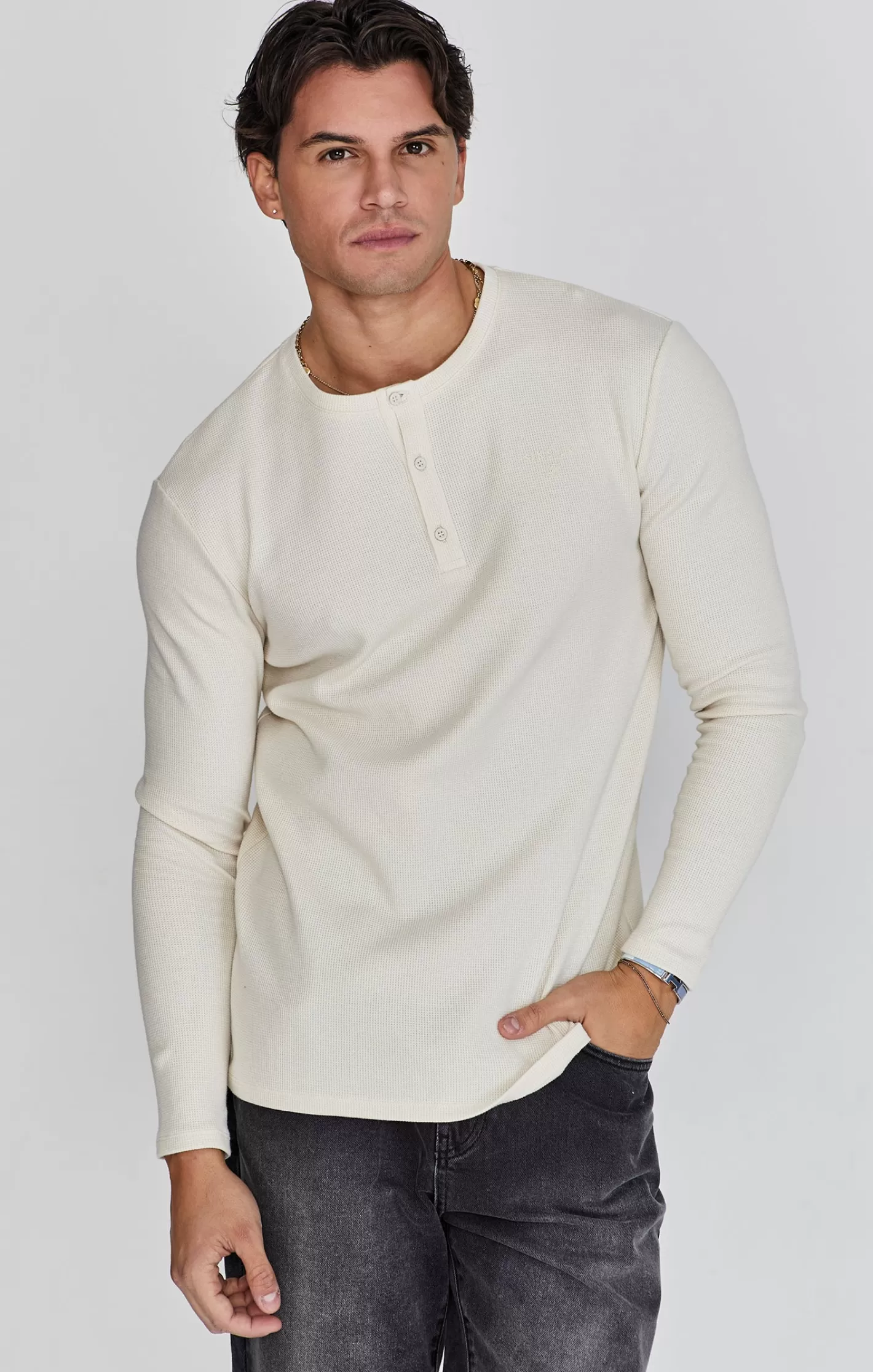 SikSilk T-shirts^Henley T-Shirt