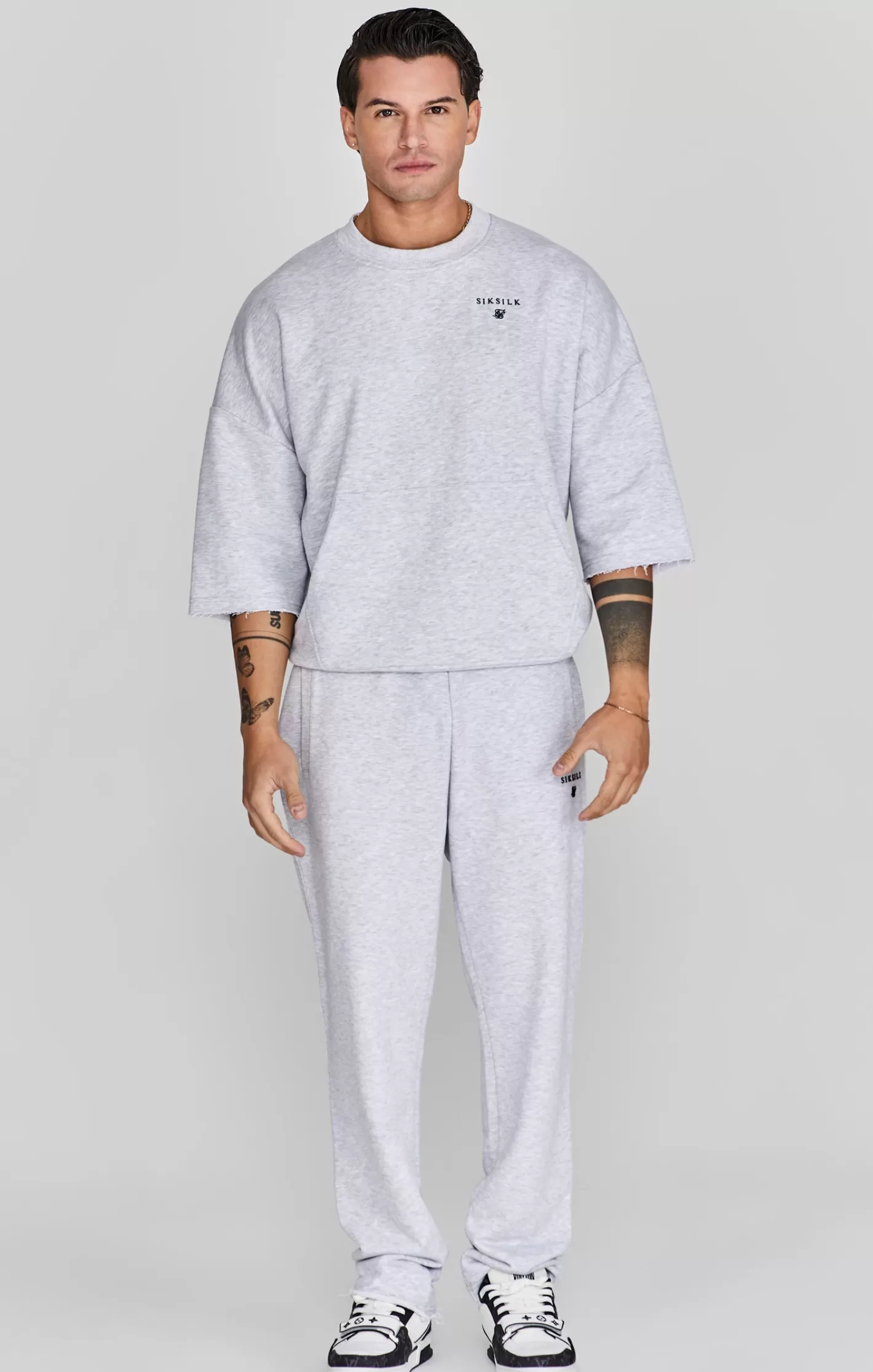 SikSilk Hoodies^Marl Cut Off Sweater