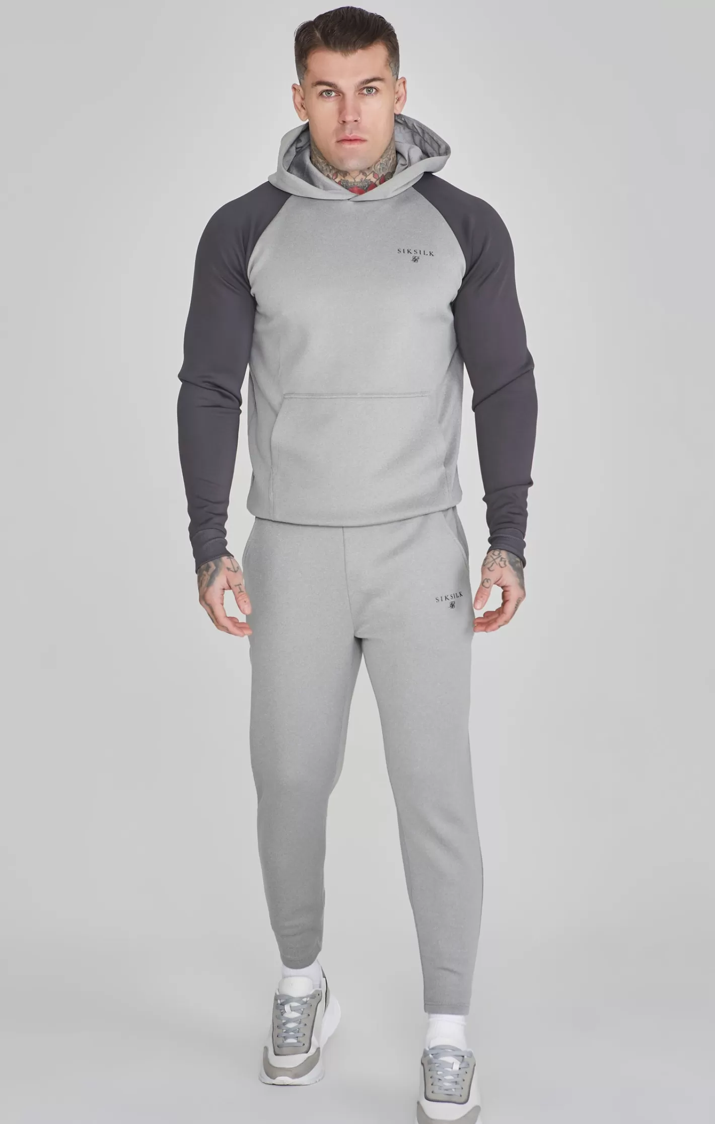 SikSilk Hoodies^Marl Muscle Fit Hoodie