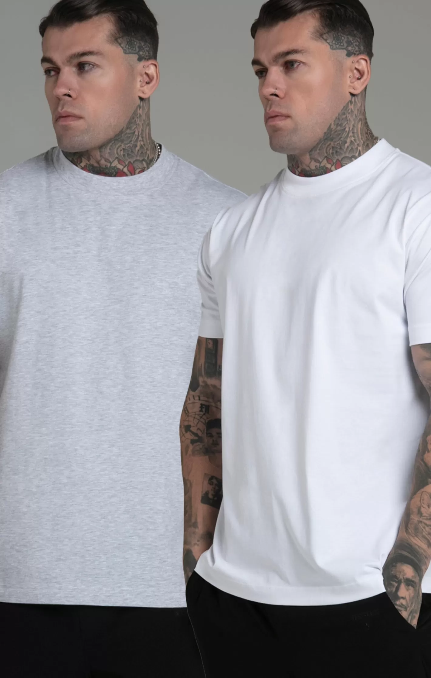 SikSilk T-shirts^White Pack of 2 T-Shirts