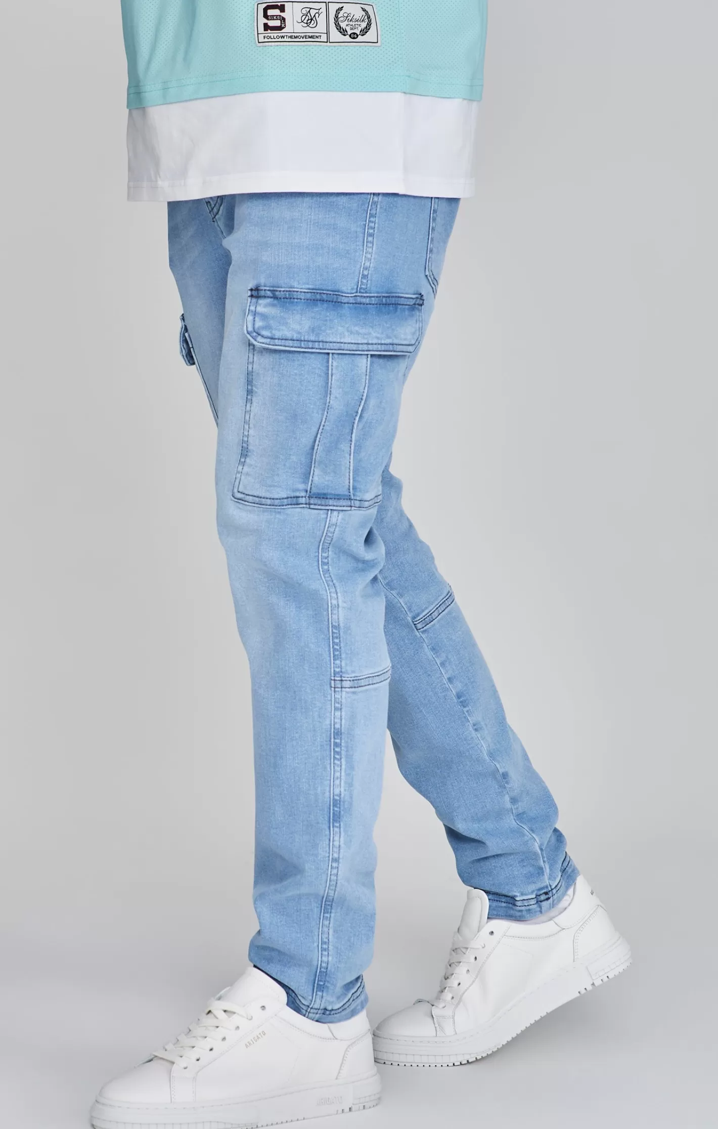 SikSilk Jeans^Blue Cargo Jeans